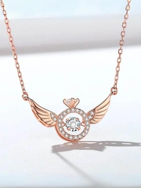 ✨ Premium Rose Gold Angel Wings Pendant Necklace