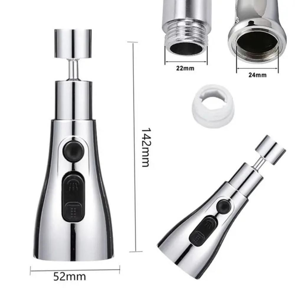 Premium 3-Mode Kitchen Sink Faucet – 360° Swivel, High-Pressure, Splash-Free & Water-Saving
