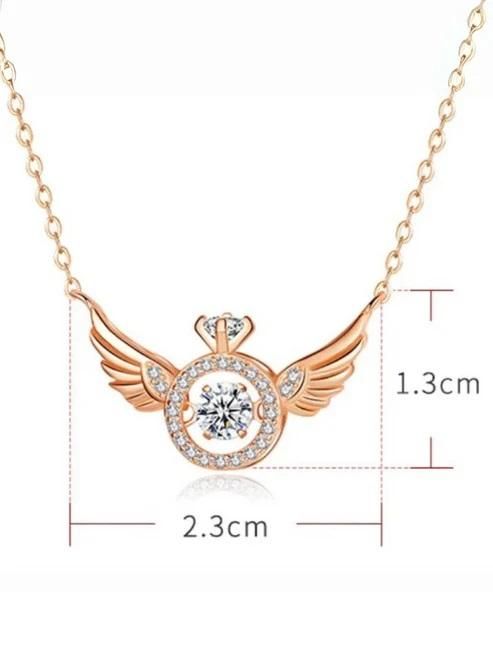 ✨ Premium Rose Gold Angel Wings Pendant Necklace