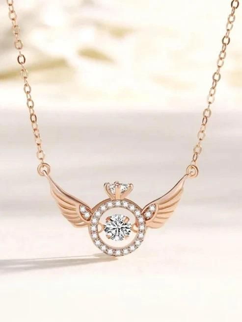 ✨ Premium Rose Gold Angel Wings Pendant Necklace