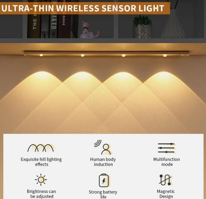 Aurelioโข Luxury LED Motion Sensor Cabinet Light โ Sleek, Wireless & Rechargeable