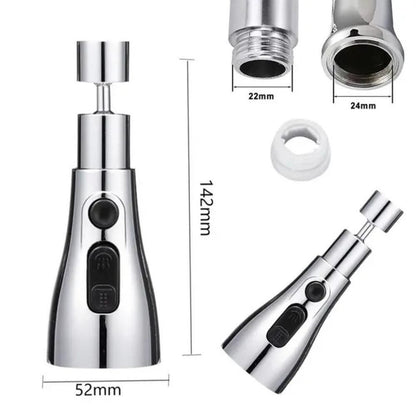 Premium 3-Mode Kitchen Sink Faucet – 360° Swivel, High-Pressure, Splash-Free & Water-Saving