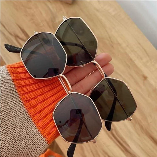 Octagon Round Sunglasses - SRK Style, Matte Black (Pack of 2)