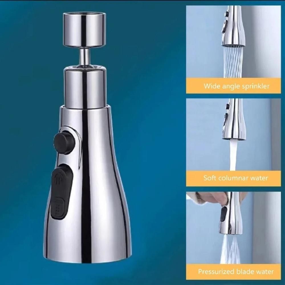 Premium 3-Mode Kitchen Sink Faucet – 360° Swivel, High-Pressure, Splash-Free & Water-Saving