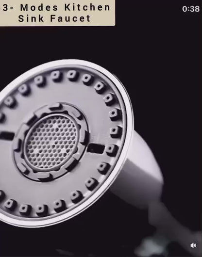 Premium 3-Mode Kitchen Sink Faucet – 360° Swivel, High-Pressure, Splash-Free & Water-Saving